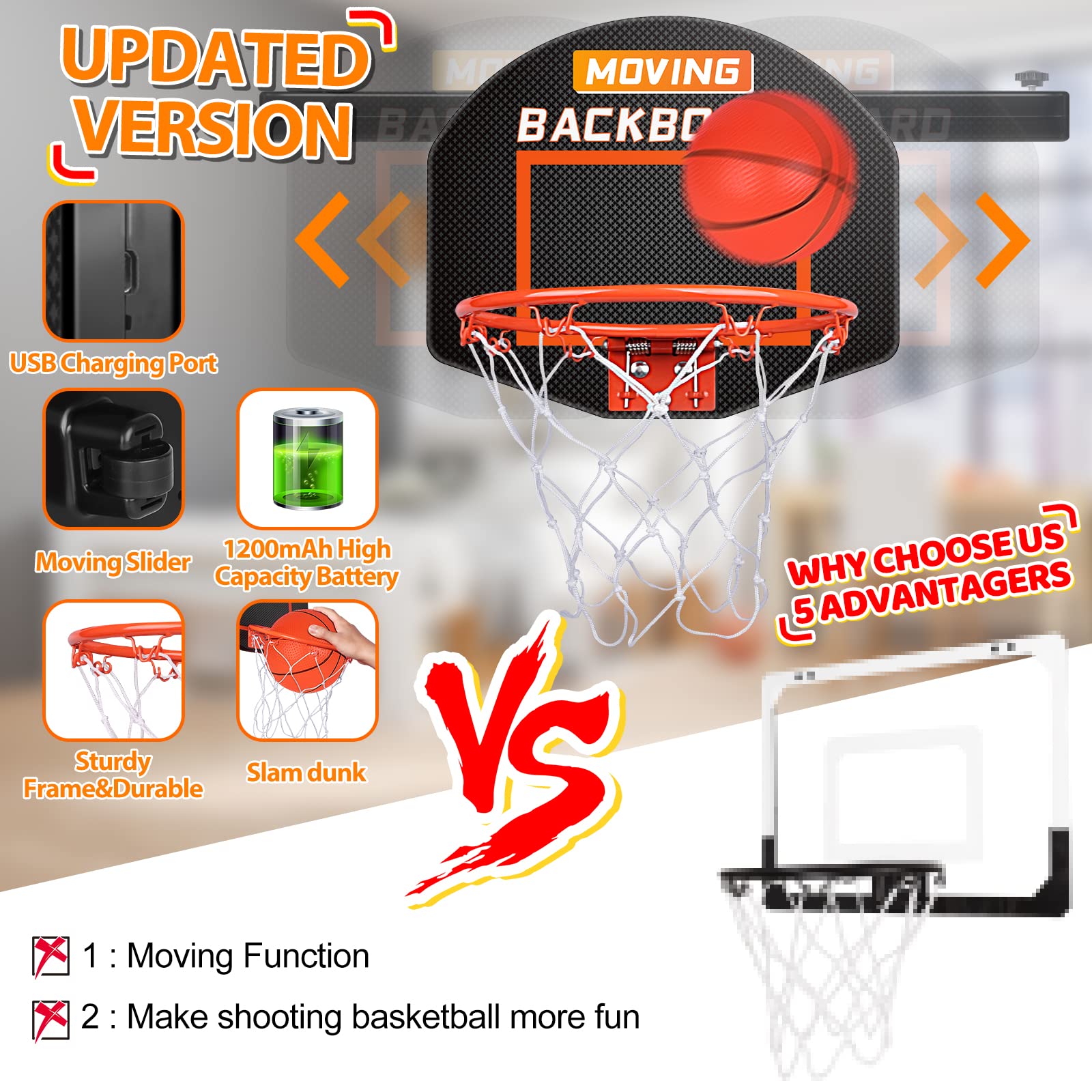 Amazon | 1969 NLYH.1969 動くバスケットボールフープ 屋内 子供と大人